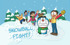 Juego Doraemon snowball fight